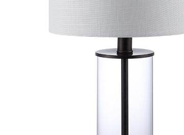 Abner 21" Glass Modern Contemporary USB Charging LED Table Lamp - JONATHAN Y